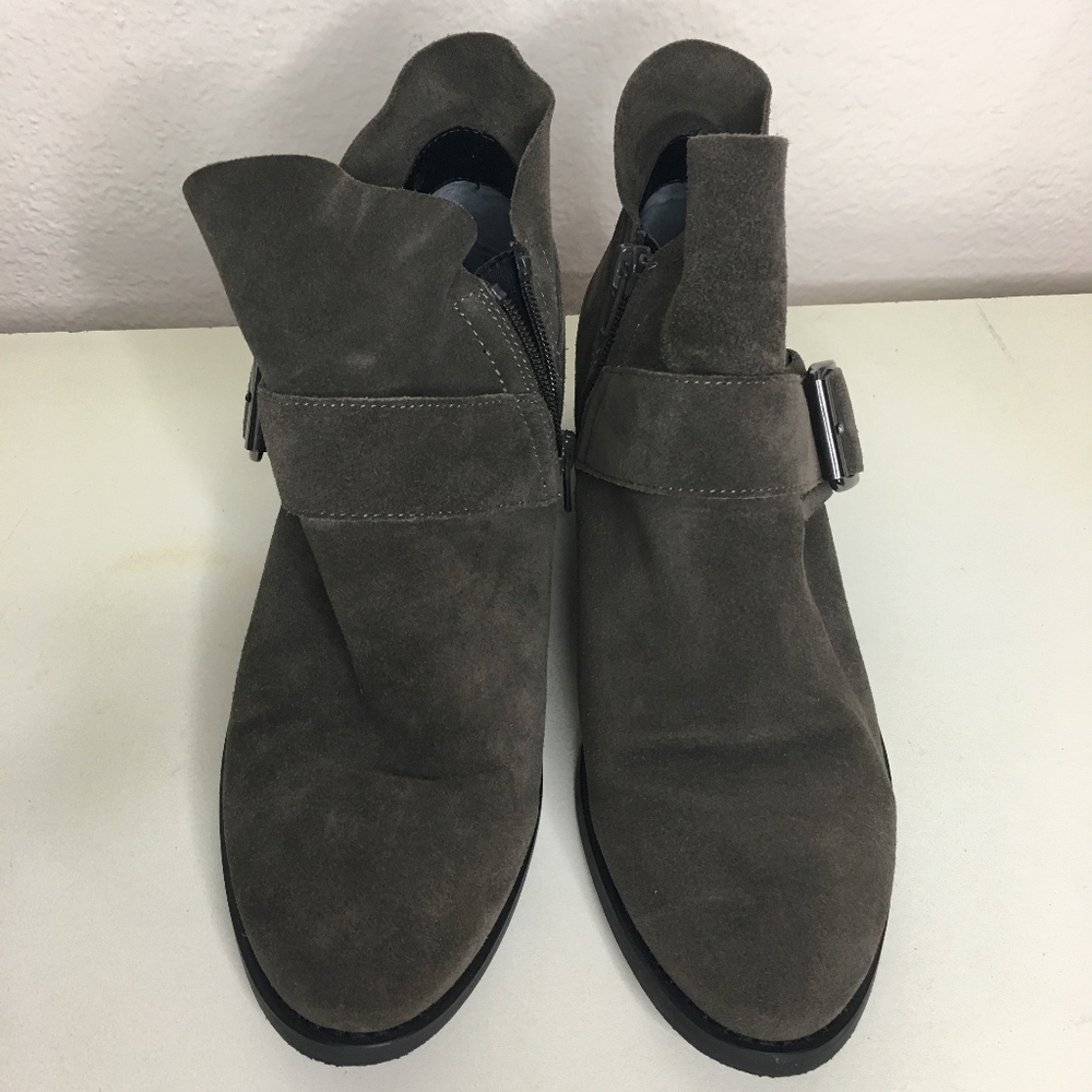 Franco Sarto brown leather booties casual buckle